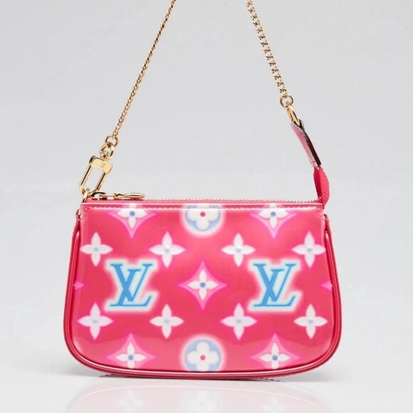 Louis Vuitton Fuchsia Neon Monogram Vernis Valentines Day Mini Accessories Po... - Picture 1 of 12